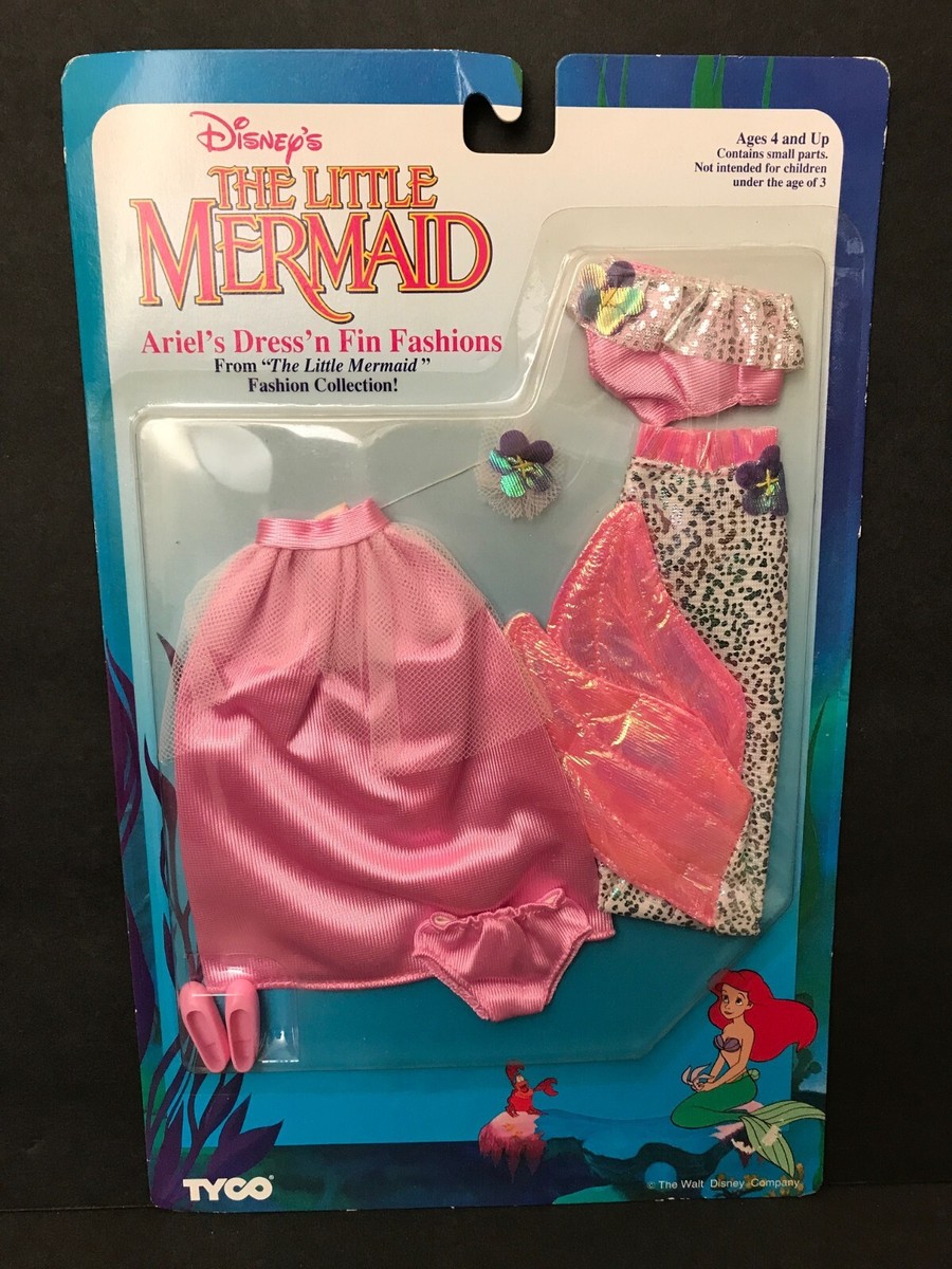 Ariel Dress 'n Fin Fashions for Tyco Disney Doll The Little Mermaid Pink  Silver | eBay
