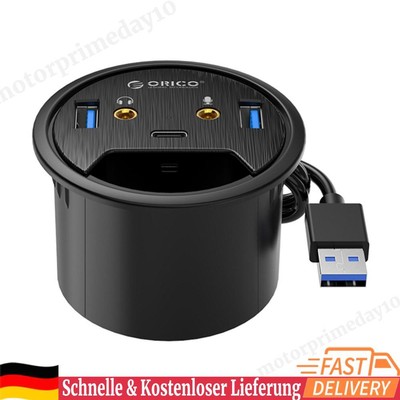 ORICO USB 3.0 Desktop Grommet HUB Multi-Function Audio Power Adapter Splitter