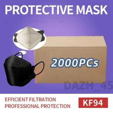 [2000 PCs] Black KF94 Disposable Face Mask 4 Layer Wholesale or Bulk buy Order