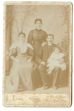 Judaica USA Old Cabinet Photo Card of Jewish Family By Levin Connecticut