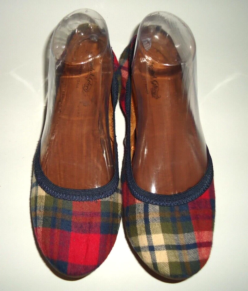 Zapatos planos a cuadros de ballet de moda descoloridos Glory de colección talla 9,5/39,5 Foto 2 de 4