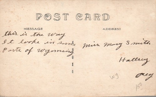POSTKARTE RPPC VAN TASSEL ROCKS WYOMING - Bild 2 von 2