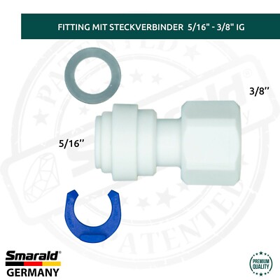 Fitting Steckverbinder 5/16'' - 3/8'' IG für Umkehrosmose Wasserfilter Verbinder 