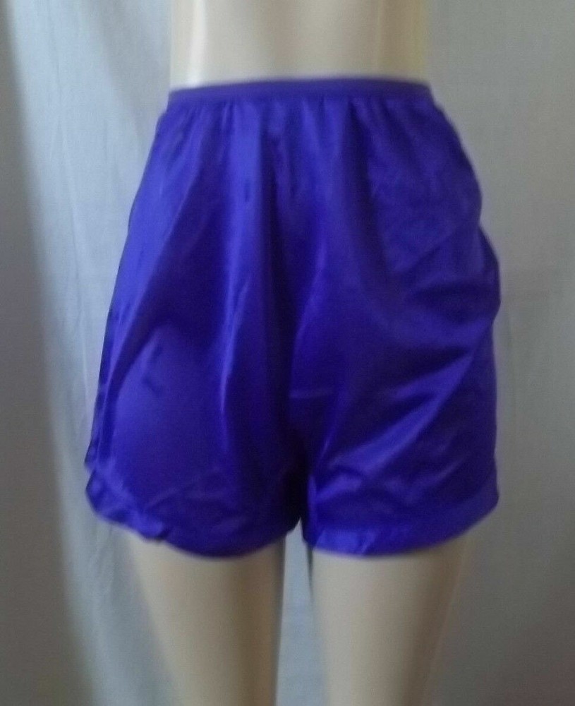 4 Women's Purple Nylon Bloomer Panties Boxer Shorts Lot of 6