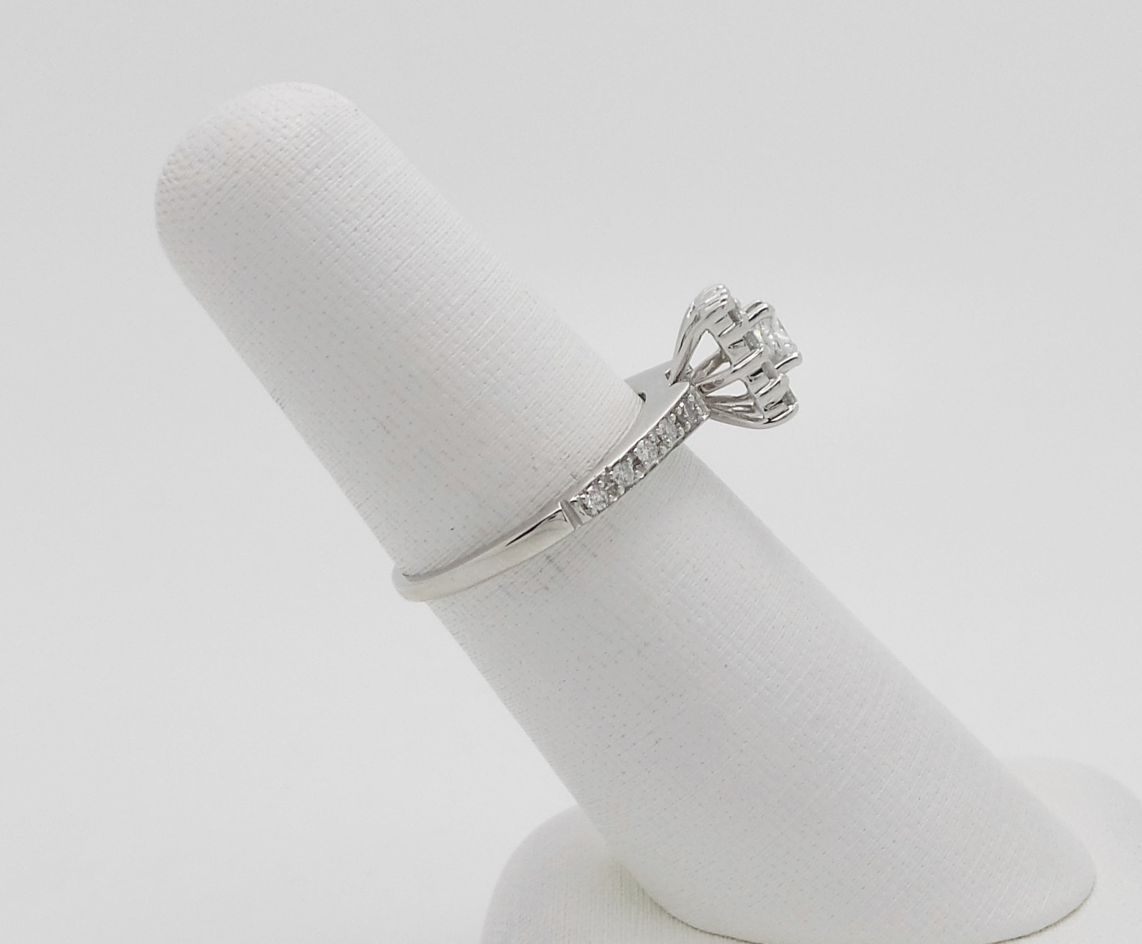 1/2CT Natural Diamond Halo Engagement Wedding Bridal Ring 14K White Gold Band