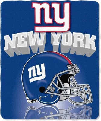 p3 NFL New York Giants Gridiron Light Weight Fleece Throw Blanket (50'' X 60'')