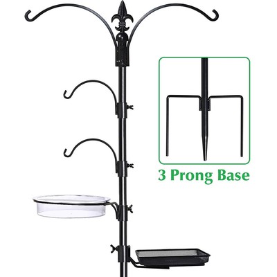 Bird Feeder Pole Hangers Feeding Station Plant Stand Kit Patio