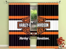 Legendary Motorcycles Harley Davidson Decoration ver2 Printed Window Curtains