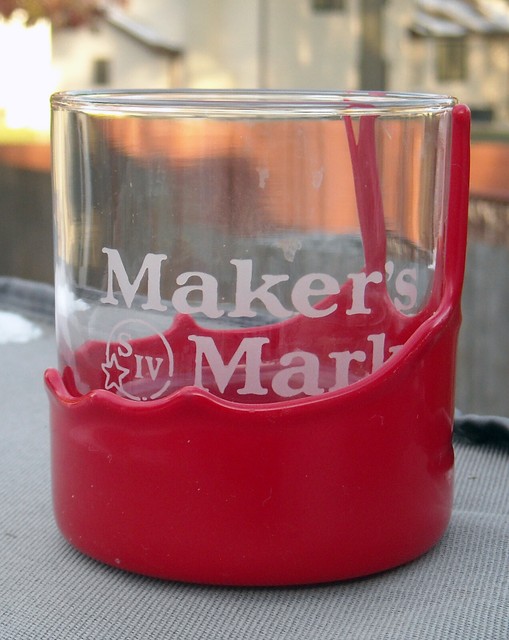 Makers Mark Bourbon Whisky Etched Glass Wax Dipped Base 7 oz eBay