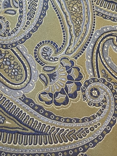 Geoffrey Beene Green Blue Handmade 100% Silk Men’s Neck Tie Made In China - Picture 9 of 9