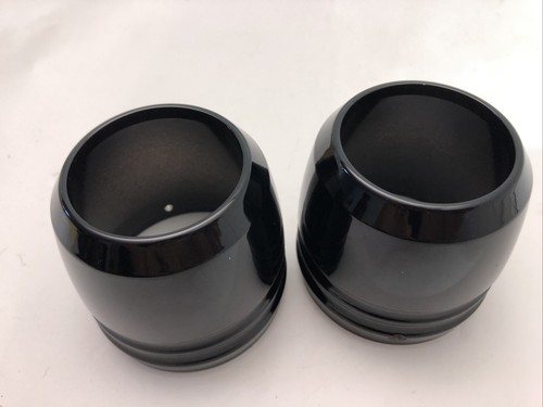 EXHAUST END CAPS BILLET GLOSS BLACK For Harley Davidson Set 2 - Picture 4 of 9