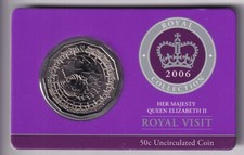 AUSTRALIAN: 2006 50 CENT HER MAJESTY QUEEN ELIZABETH II ROYAL VISIT COIN .. ..