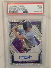 2021 Leaf Flash CARSON WILLIAMS RC Auto Purple Sparkle #/75 PSA 9 MINT 