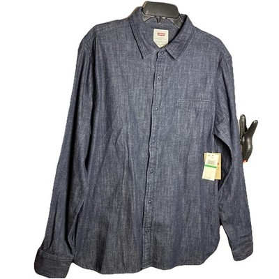 Levis Chambray Denim Shirt Mens Size L Button Down Blue Selvedge NEW