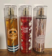 Bath  Body Works Lot of 3 Bottles Mist 8 oz Orange Spritz Candy Apple Champagne