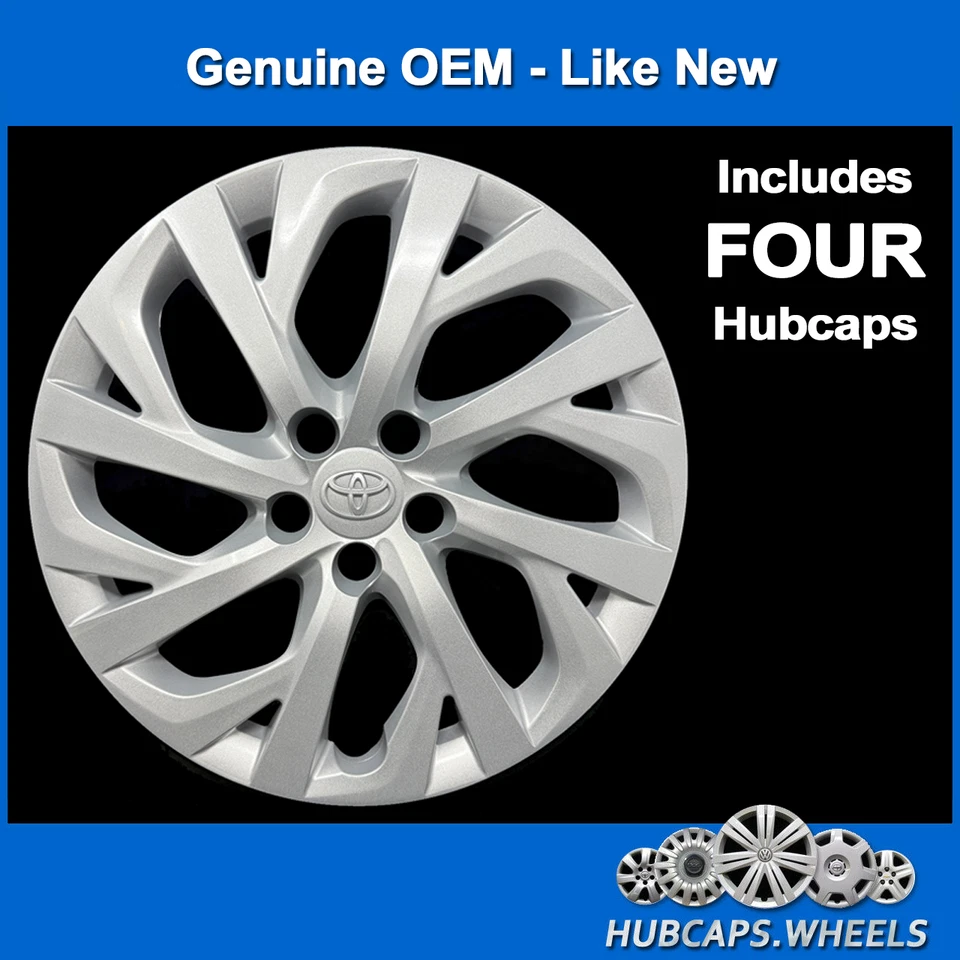 Juego de tapacubos Toyota Corolla 2017-2019 - Cubierta de rueda genuina OEM de fábrica 16" 61181 Foto 2 de 4