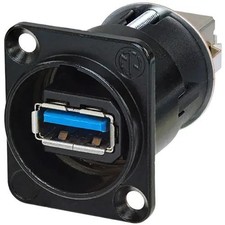 1PK NEUTRIK USA NAUSB3-B Conn,Data,Adapter,USB 3.0,Feed-Thru,A and B Gender