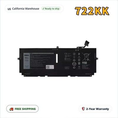 OEM Genuine 52WH 722KK Battery For DELL XPS 13 9310 9300 0WN0N0 02XXFW 2XXFW NEW