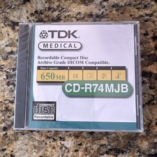 TDK Medical Recordable CD R74MJB 650 MB NIP Archive Grade DICOM Compatible