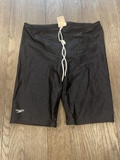 Mens Speedo Shiny Spandex Jammers Compression Shorts swimsuit Black 36