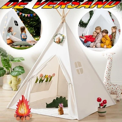 UNBEKANNT Indianerzelt Kinder Tipi aus Baumwolle Spielzelt für Indoor Kinderzimmer Zelt