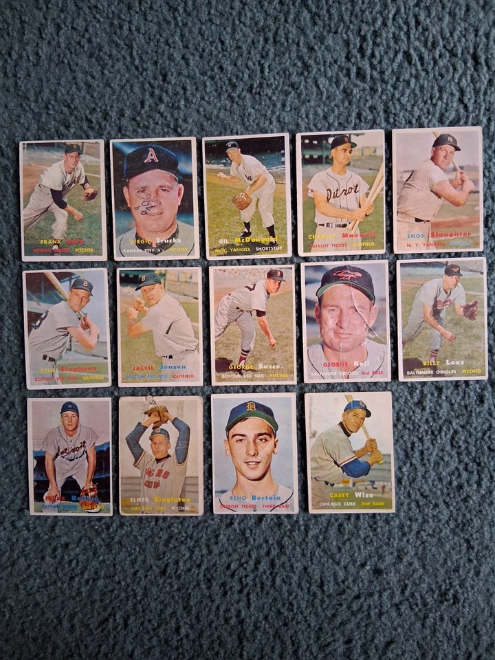1957 TOPPS BASEBALL STARTER SET LOT, 26-Diff. w/STARS,HOF,RC's,MID-NUMBER! - Image 3 of 4