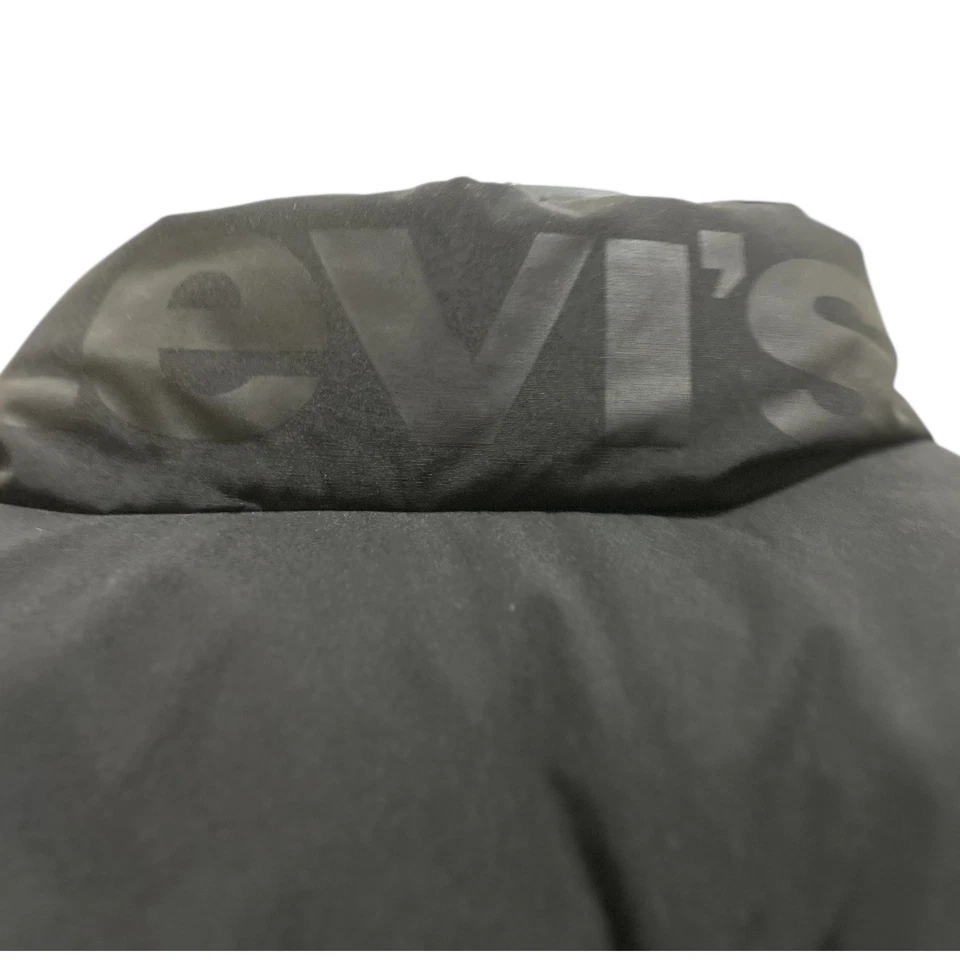 Levi Strauss пуховик куртка черный полный молнии насмешливый шеи логотип мужской размер большой - Изображение 4 из 4