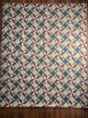 1970s CHEATER Cotton Fabric: PATCHWORK Print 106in X 44in