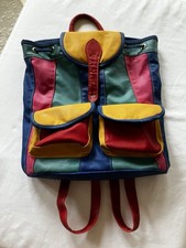 Vintage Euro Club Leather Multicolored Backpack 1980s