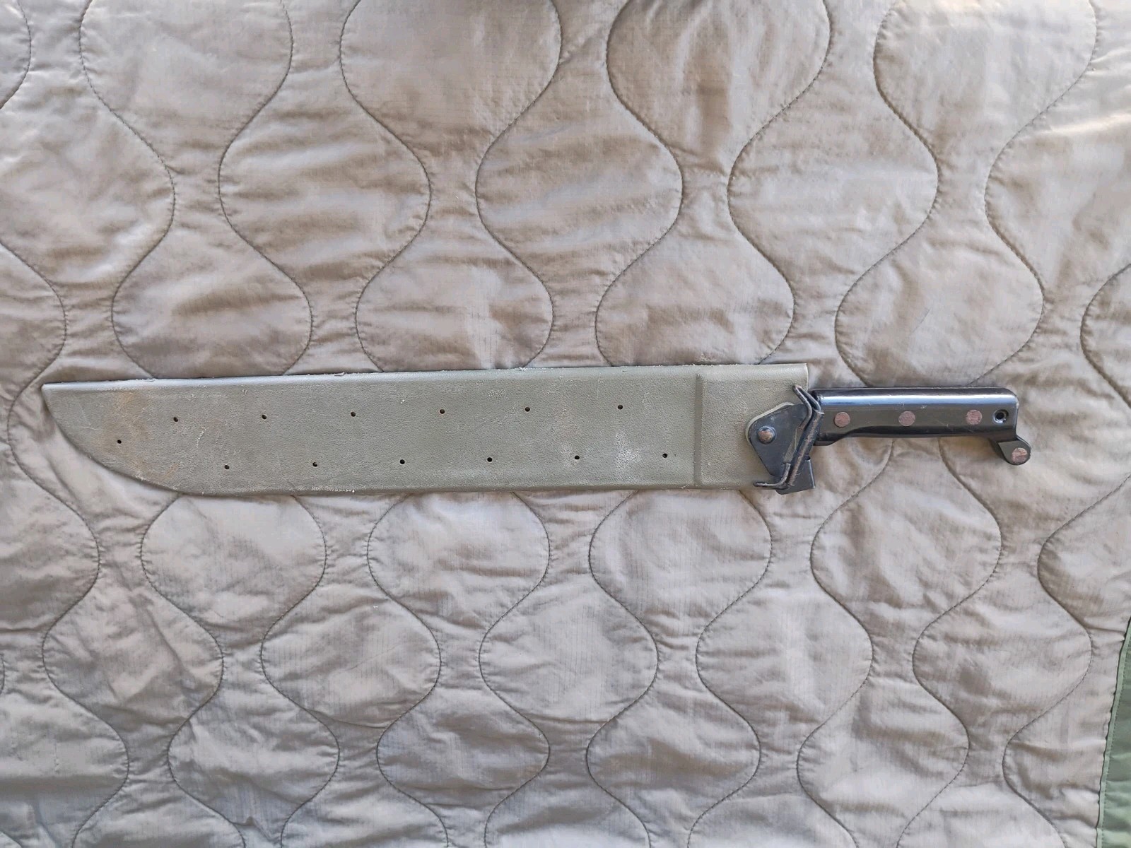 1960s U.S MILITARY Ontario Knife Co. Machete W/1986 Stemaco Sharpening Sheath