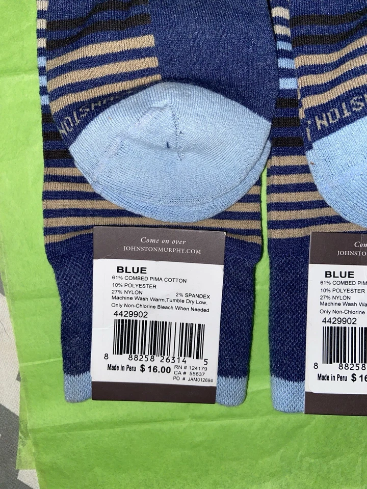 Paquete de 2 calcetines First In Comfort Johnston & Murphy Heather a rayas Foto 2 de 4