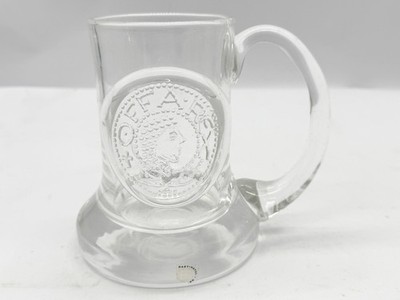 DARTINGTON GLAS KRUG BECHER OFFA MÜNZE MEDAILLON DESIGN SAMMLERSTÜCK