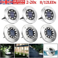 2-20x LED Solar Power Ground Lights Floor Decking Outdoor Garden Lawn Path Lamp