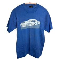 Screen Stars Metalcenter 74 Single Stitch Blue Racing T-Shirt Men’s Medium