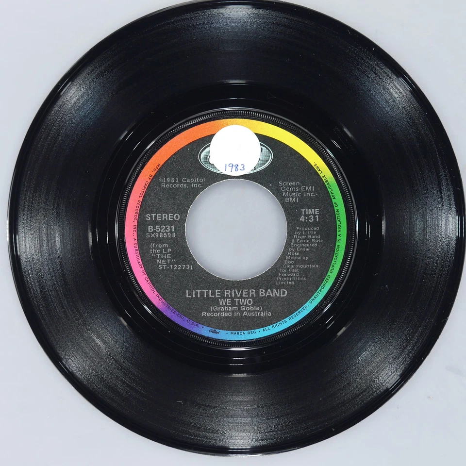 LITTLE RIVER BAND We Two CAPITOL B-5231 VG+ 45 RPM 1983 Pop Rock 7" Classic - Image 2 of 4