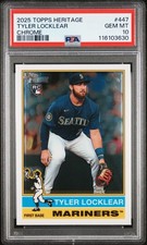 2025 Topps Heritage #447 Tyler Locklear Chrome PSA 10