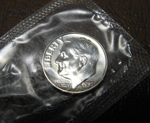 1957 Roosevelt Dime  Silver Proof in original Mint Cello