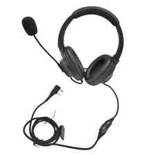 2 Way Radio Headphones with Mic Ham Radio Intercom Ptt Headset Boom Microphon...