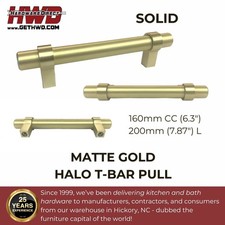 Cabinet Bar Pulls 6.3"cc Gold Modern Kitchen Bath Drawer Pulls Knobs Brass