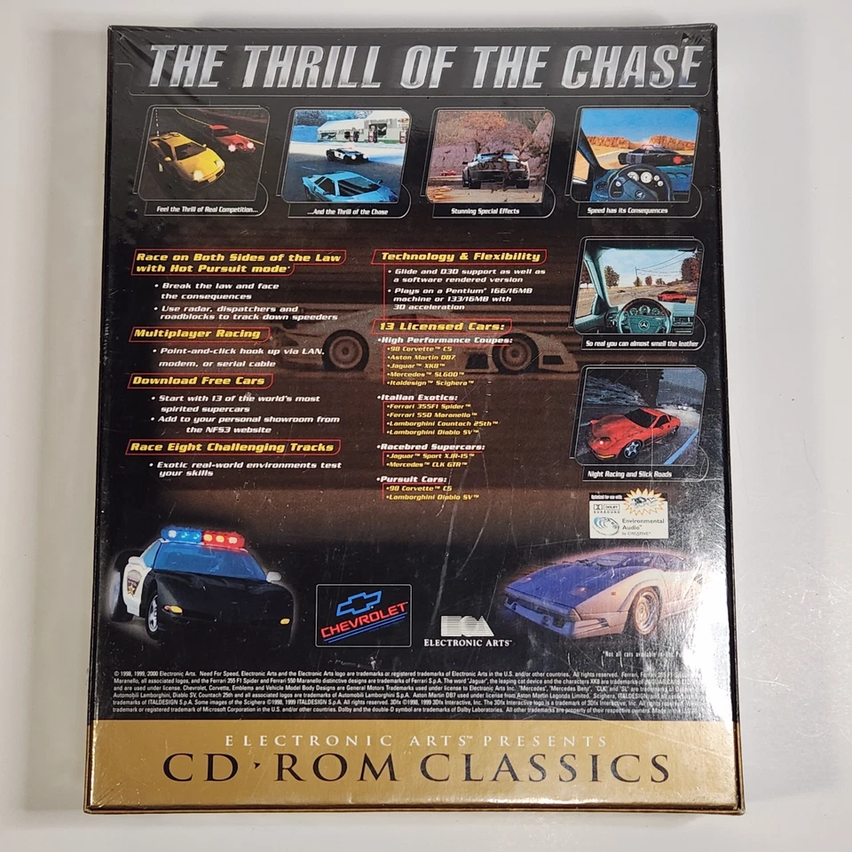 Need For Speed III 3: Hot Pursuit (PC, Win 95,98 1998) Big Box Game - New Sealed - Image 2 of 4