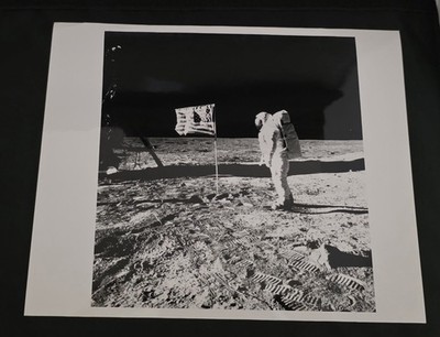 Apollo 11 Buzz Aldrin By American Flag On The Moon 8x10