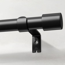 Curtain Rods for Windows 48 to 84, 1 Inch Black Curtain Rod Adjustable, Heavy...