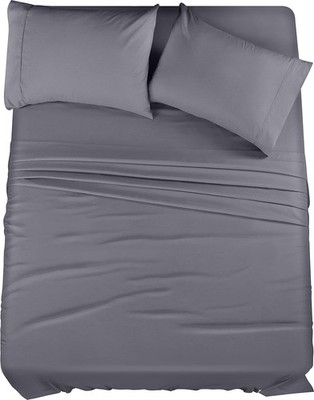 Utopia Bedding Queen Sheet Set   4 Piece Bed Sheets for Queen, Grey 