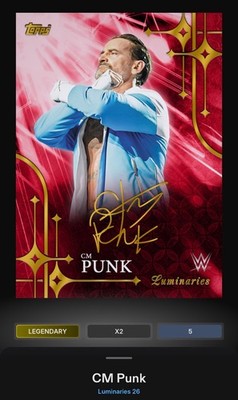 WWE Topps Slam Luminaries DIGITAL CM Punk Legendary Auto Red 5 CC