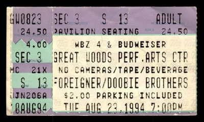 Foreigner Doobie Brothers 1994 Aug 23 Ticket Stub Mansfield Great Woods *TS70 - Image 1 of 2
