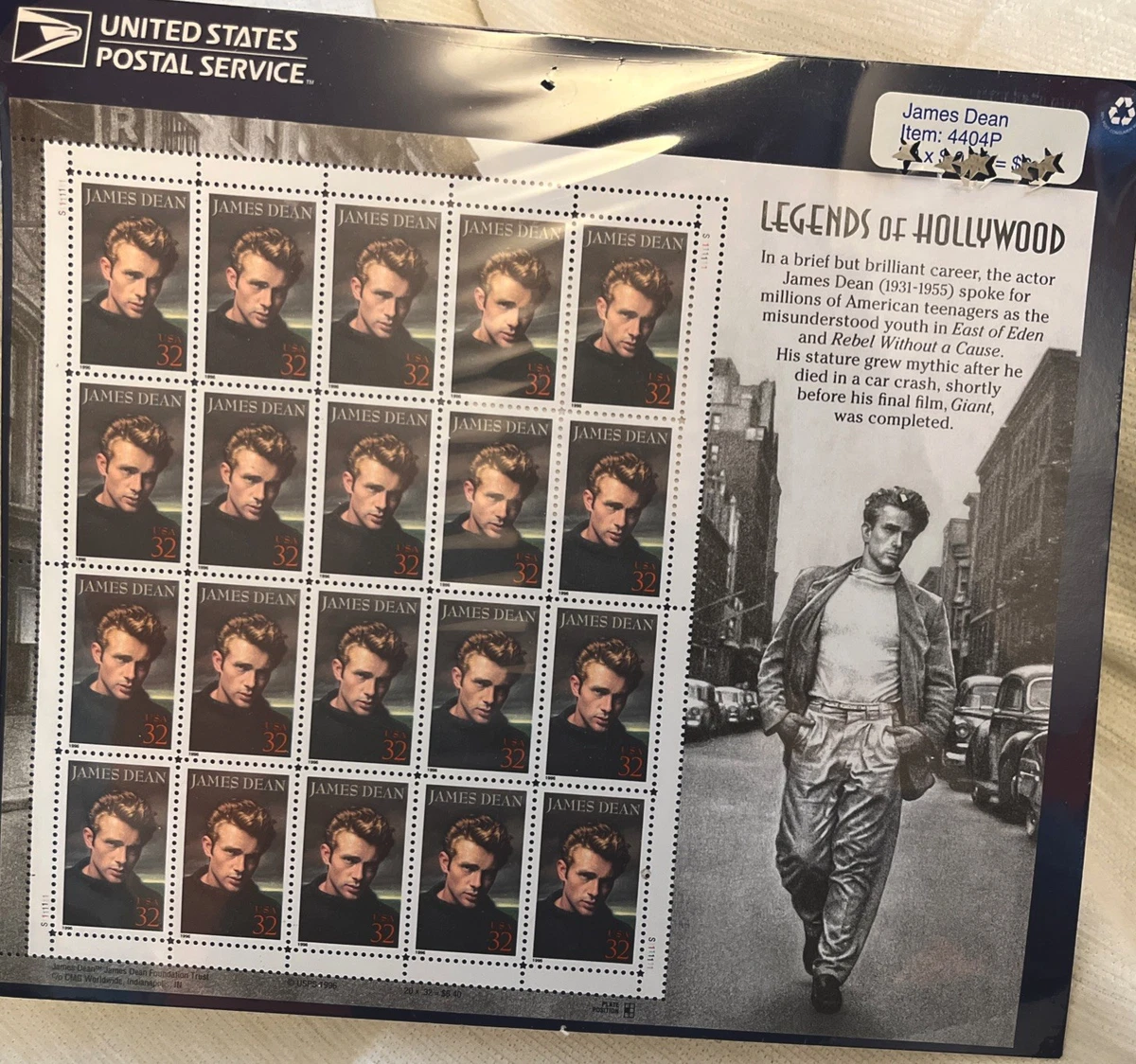 James Dean Stamp Sheet for sale | eBay