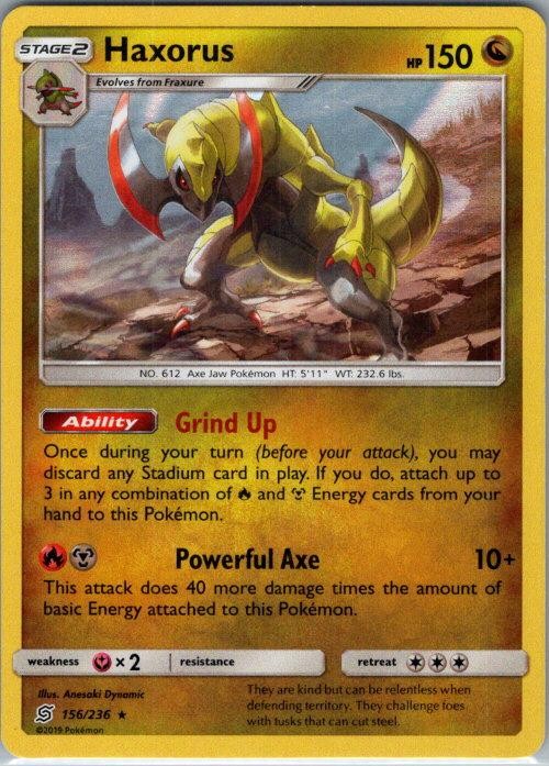 Haxorus 156/236 Holo Rare Unified Minds Pokemon LP