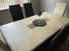 marble dining table and 6 chairs used