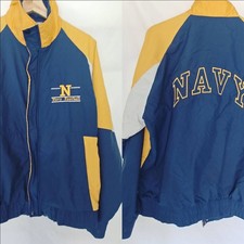 MV SPORT NAVY MIDSHIPMEN VINTAGE 90s COLLEGE FOOTBALL Jacket Windbreaker L
