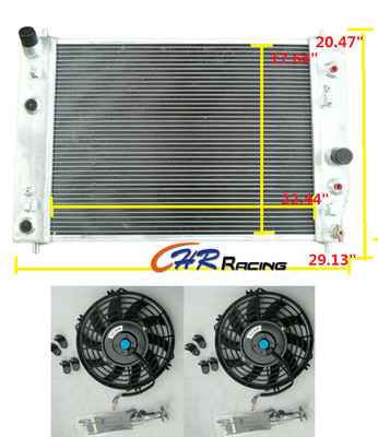 Für Chevy Corvette C6 V8 Double Oilcooler V8 2005-2013 AT/MT Aluminum Kühler&Fan